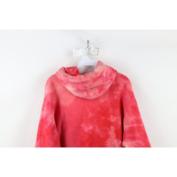 Vintage 90s Mens Medium Spell Out Acid Wash Ohio State University Hoodie Red - Picture 15 of 16